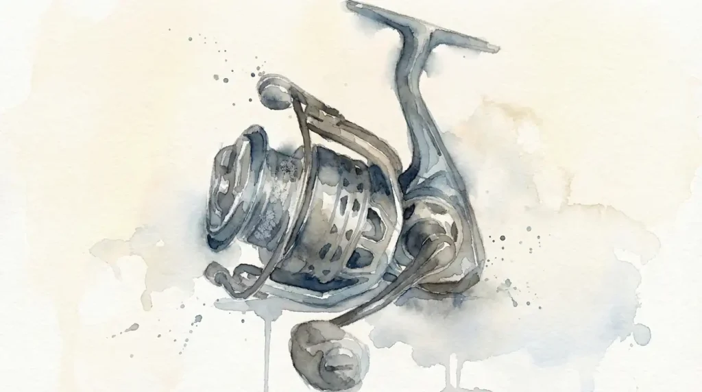 gros plan sur rotor carbone, galet et frein 7 kg du moulinet fox rage prism x 4000 nrl048