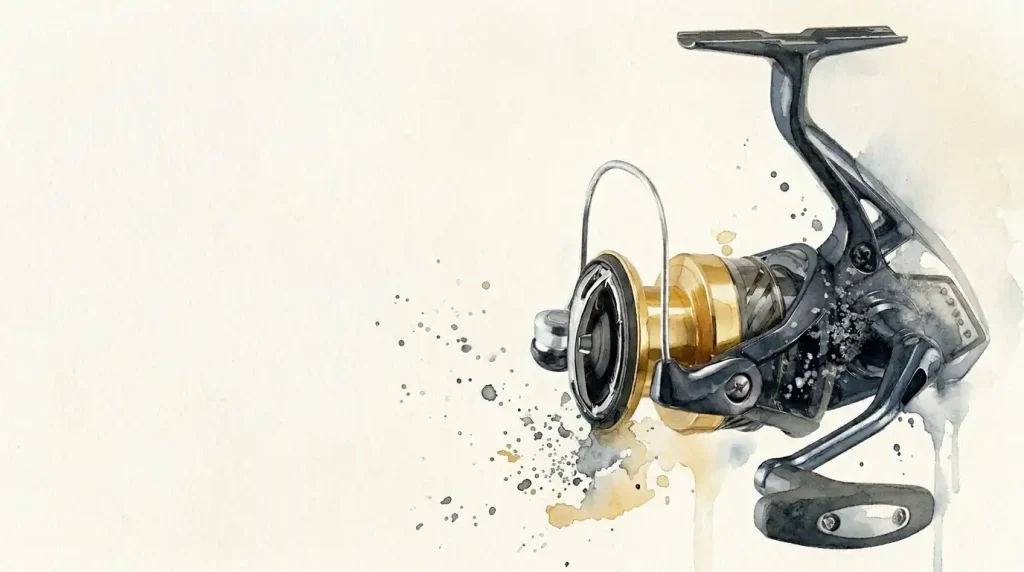 gros plan sur la bobine ar-c et le système de frein fightin drag du moulinet shimano sahara dh